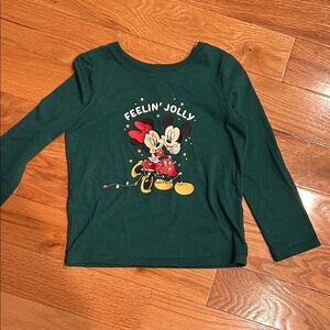 Disney Kids Christmas Long Sleeve Shirt with Mickey and Minnie